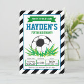 Boy Soccer Birthday Party Invitation (Standing Front)