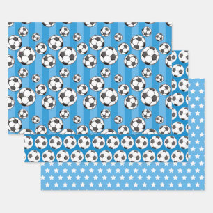 Boy Soccer Field Wrapping Paper Sheets