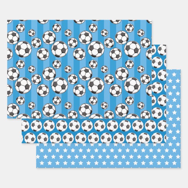 Boy Soccer Field  Wrapping Paper Sheets (Set)