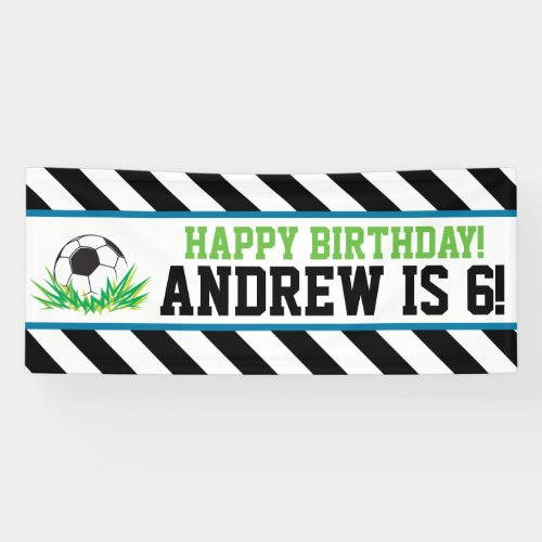 Boy Soccer Happy Birthday Banner