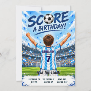 Boy Soccer Jersey Birthday Invitation