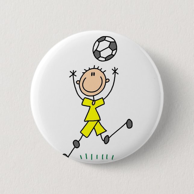 Boy Soccer Player Button (Front)