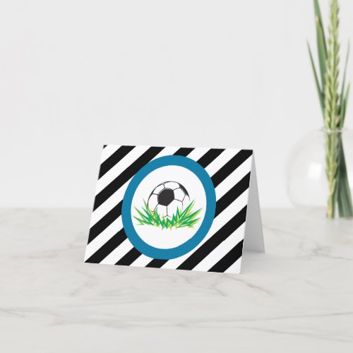 Boy Soccer Thank You Note Cards