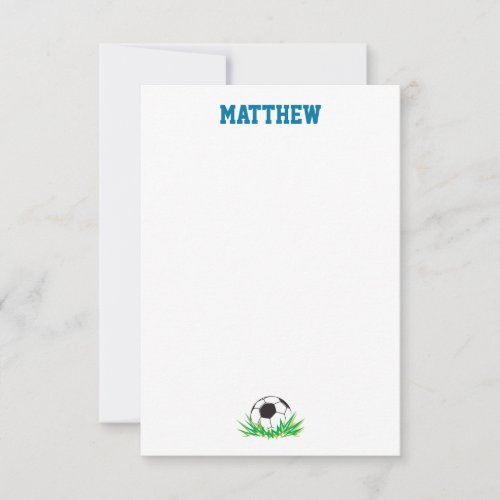 Boy Soccer Thank You Stationery Note Cards