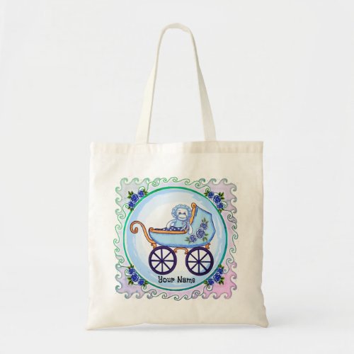 Boy Sock Monkey Buggy tote bag