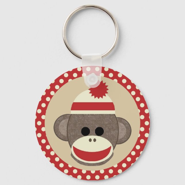Boy Sock monkey keychain (Front)