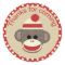 Boy Sock Monkey round sticker