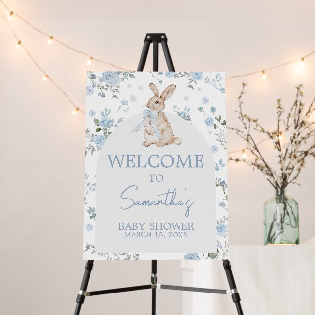 Boy Some Bunny Baby Shower Welcome Sign (In Situ (Stand))