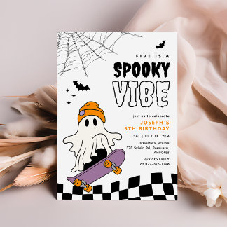 Boy Spooky Halloween Birthday Invitation