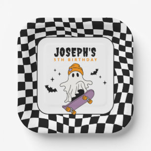 Boy Spooky Halloween Birthday Party Paper Plates