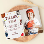 Boy Sports Birthday Photo Thank You Card<br><div class="desc">Boy Sports Birthday Photo Thank You Card</div>