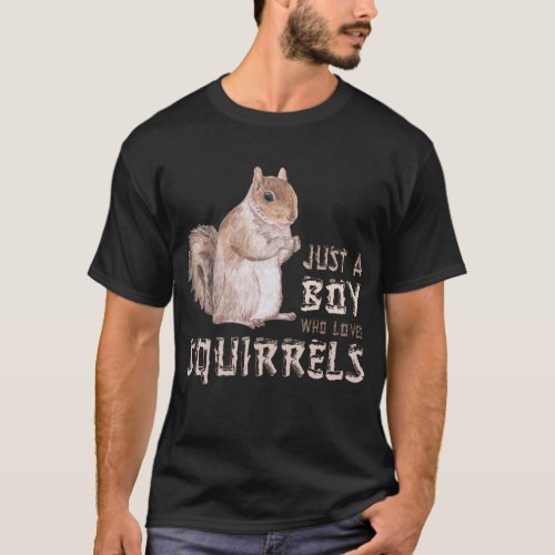 Boy Squirrel Lover T_Shirt