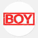 Boy Stamp Classic Round Sticker