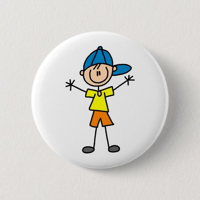 Boy Stick Figure Button (Front)