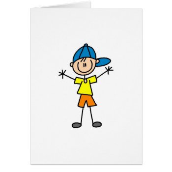 Boy Stick Figure Card by stick_figures at Zazzle