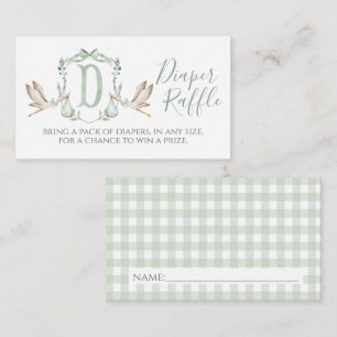 Boy Stork Diaper Raffle Card