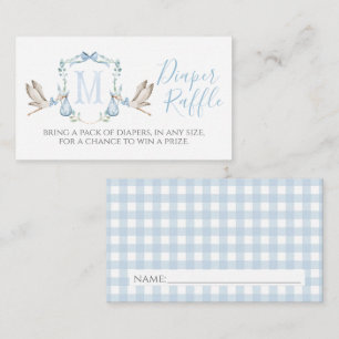 Boy Stork Diaper Raffle Card