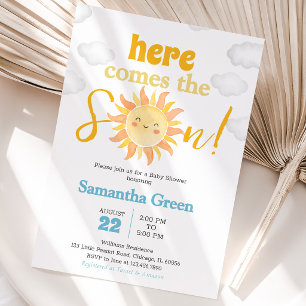Boy Sunshine Baby Shower Invitation