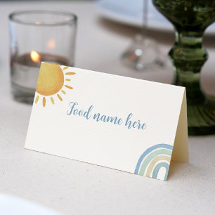 Boy Sunshine Rainbow Place Card Birthday Party