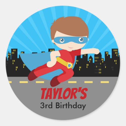 Boy Superhero Stickers Kids Birthday Party Favors