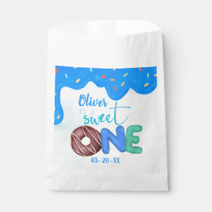 BOY Sweet One Pink Frosting First Birthday Favor Bag