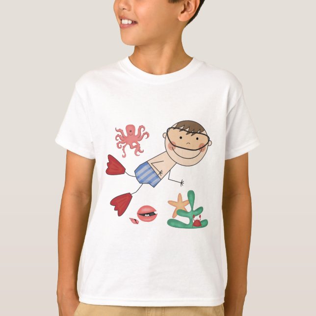 Boy Swimming T-shirts and Gifts (Front)
