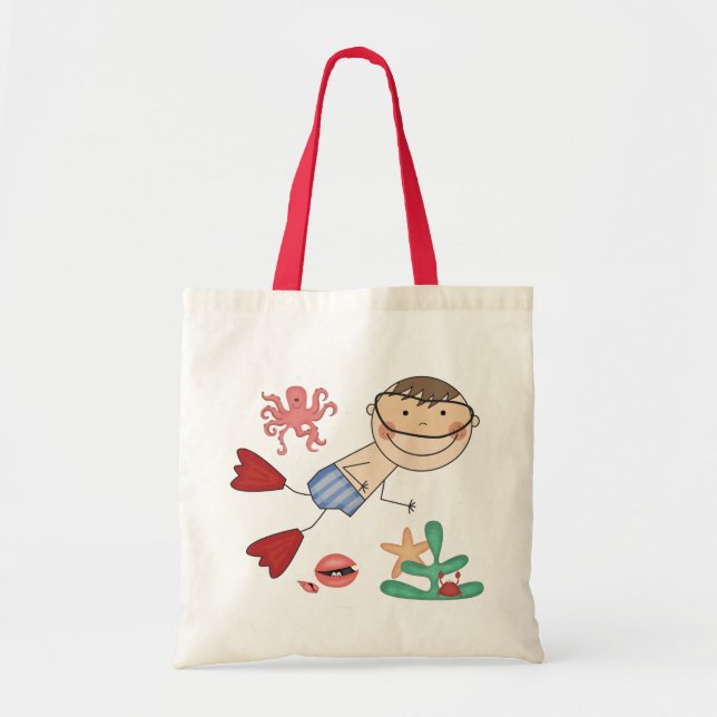 Boy Swimming T-shirts and Gifts Tote Bag (Front)
