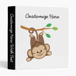 Boy Swinging Monkey 3 Ring Binder