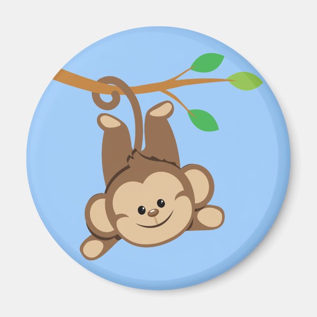 Boy Swinging Monkey Magnet (Front)