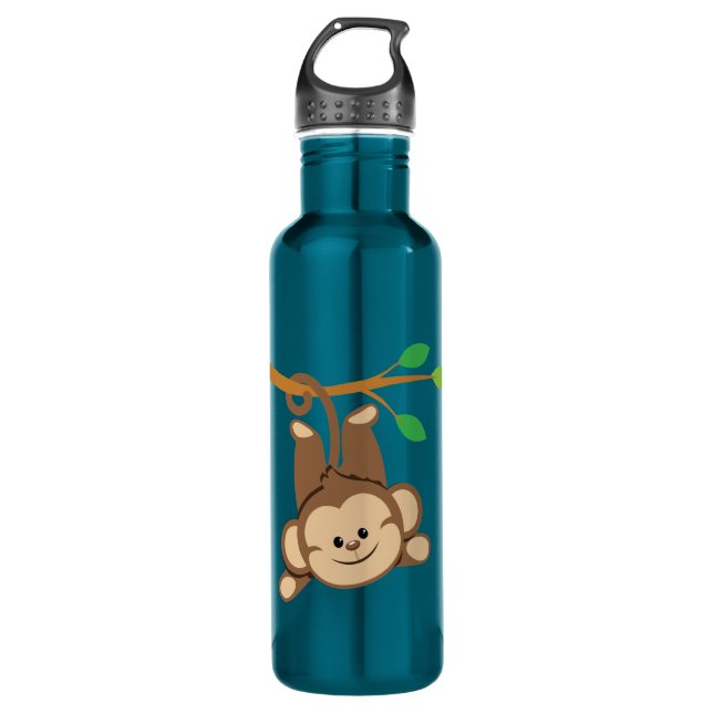Boy Swinging Monkey Water Bottle (Front)