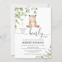 Boy Teddy Bear Baby Shower Invitation