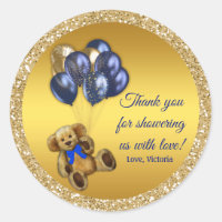 Boy Teddy Bear Baby Shower Stickers