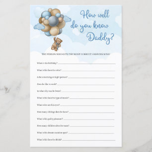 Boy Teddy bear balloons How Well Do You Know Daddy