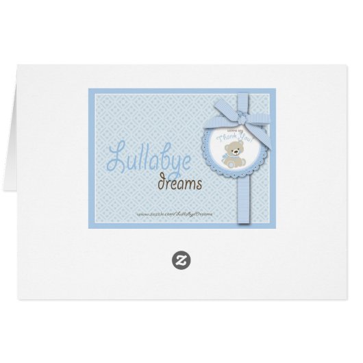 Boy Teddy Bear Blank Card (Back Horizontal)