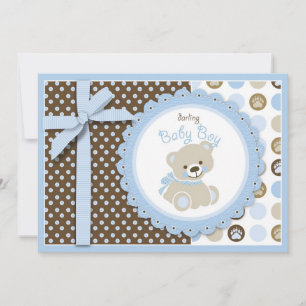 Boy Teddy Bear Blank Card
