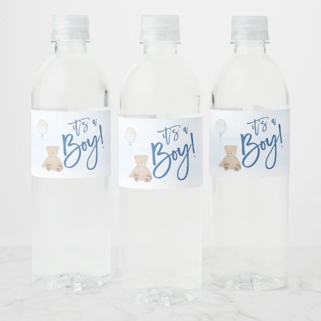 Baby Shower Party Drink Stickers  Baby Boy  Elephant Water Bottle Labels 