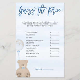 Boy Teddy Bear Blue Balloon Guess the 