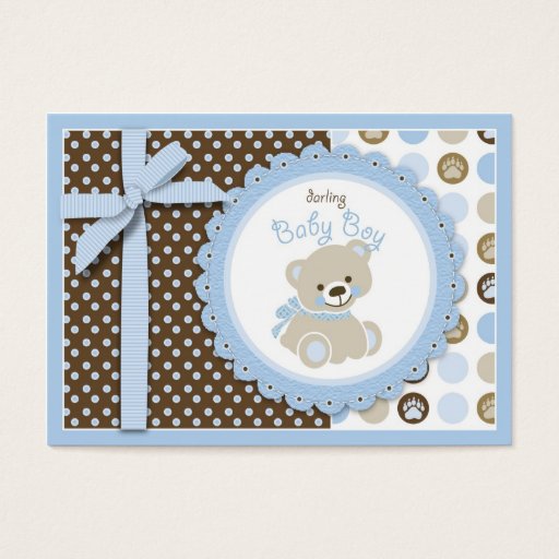 Customizable Welcome Bear Boy Gift Tag Business Card