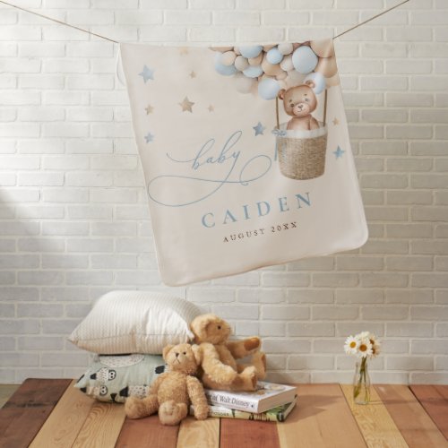 Boy Teddy Bear Neutral Baby Shower Nursery Gift Baby Blanket