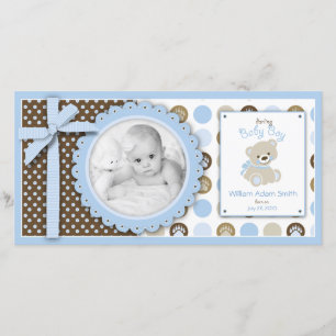 Boy Teddy Bear Photo Card