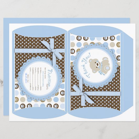 Boy Teddy Bear Puff Box (Front/Back)