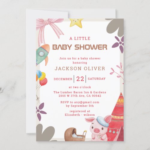 Boy Teddy Bear We Can Bearly Wait Baby Shower