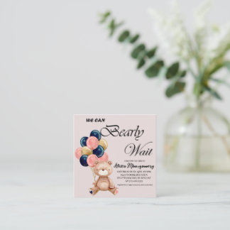 Boy Teddy Bear We Can Bearly Wait Note Card