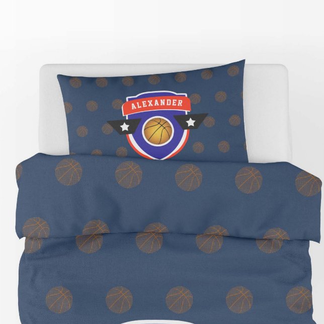 Boy Teen Basketball Ball Sports Blue Red Athlete Pillow Case (Creator Uploaded)