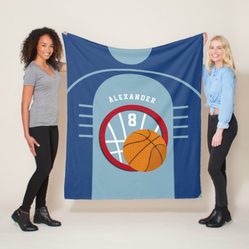 Boy Teen Basketball Court Ball Hoop Sports Gift Fleece Blanket