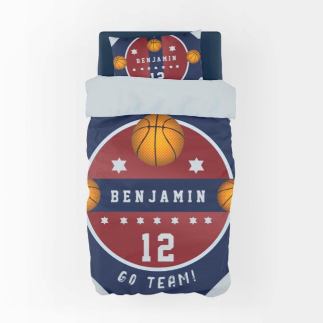 Boy Teen Basketball Court Ball Sports Number Name Duvet Cover (Creator Uploaded)