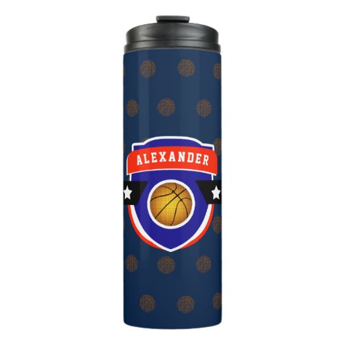 Boy Teen Basketball Sports Blue Red Athlete Gift Thermal Tumbler