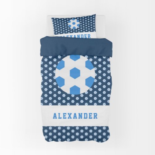 Boy Teen Soccer Sports Blue Customized Athlete Duvet Cover