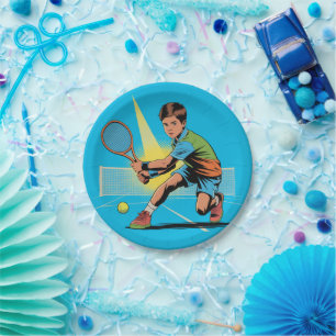 Boy Tennis Birthday Party Paper Plates