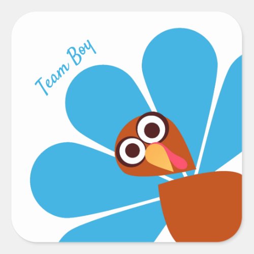 Boy Thanksgiving Gender Reveal Square Sticker